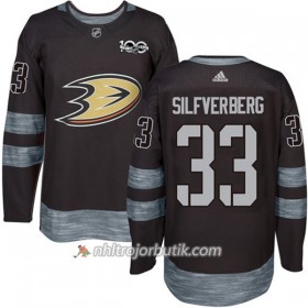 Män Ishockey Anaheim Ducks Tröja Jakob Silfverberg 33 1917-2017 100th Anniversary Adidas Svart Authentic
